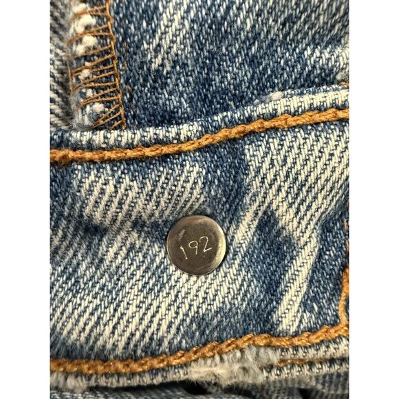 VINTAGE 1995 Levis 505 Jeans Mens Blue Stone Wash Black Bat Wing Tag 36x30 - Picture 2 of 10